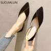 SUOJIALUN 2018 New Fashion Woman Flats Shoes Female Ballet Shoes Slip On Loafers Pointed Toe Casual Espadrilles Zapatos Mujer