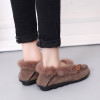 TINO KINO Women Fur Flat Warm Winter Loafers Ladies Plus Size Moccasins Lace Up Female Comfort Shoes Handmade Fashion Sewing