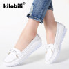 kilobili 2018 Spring Women Genuine Leather Ballet Flats Casual Shoes Round Toe Flats Slip On Loafers Casual Flats Boat Shoes