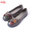2018 Retro Shoes For Woman Handmade Shoes Genuine Leather flats with Butterfly-knot Spring Lady Sandals Flowers Mother Shoes