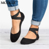 MCCKLE Women Flat Shoes Fashion Gladiator Summer Low Heel For Woman Elastic Band Shoe Rome Style Flats Casual Female Footwear