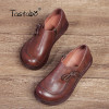 Tastabo Flat Platform Woman Shoe Handmade Genuine Leather Flats vintage Soft Comfortable Shoes for Women