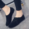 Women Lace Up Flat Shoes Head Shoes Low To Help Flat Bottom Casual Shoes Woman zapatos mujer 2018 New Black Red Begie Bowrn