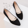 Women's Solid Color Suede Flat Heel Pearl Flat Heel Pointed Casual Shoes Woman 2018 New Summer Women Shoes zapatos mujer