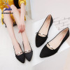 Women's Solid Color Suede Flat Heel Pearl Flat Heel Pointed Casual Shoes Woman 2018 New Summer Women Shoes zapatos mujer