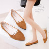 Women's Solid Color Suede Flat Heel Pearl Flat Heel Pointed Casual Shoes Woman 2018 New Summer Women Shoes zapatos mujer