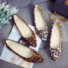 Women Flats Single Shoes  Soft Leather shoe Non-Slip Leopard Pointed Toe Shoes woman 33-43 