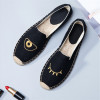 Spring and autumn 2018 new straw rope embroidery fisherman Women's shoes casual fashion all-match lazy canvas ladies shoes