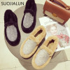 SUOJIALUN Warm Women Flats Shoes 2018 Winter Snow Fur Loafers Fashion Bling Crystal Slip On Comfort Casual Flat Woman Loafers