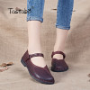 Tastabo shoes women 2017 Spring Autumn Handmade Genuine leather Comfortable Round toe Solid Casual shoes Nurse Peas Loafer   