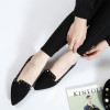 2018 European fashion Rivet beautiful adult flats high quality nice casual women shoes elegant slip on pointed toe shoes woman