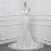 YQLNNE Lace Mermaid Wedding Dress 2018 Vestido De Noiva Spaghetti Backless Sweep Train Bridal Gown