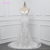YQLNNE Lace Mermaid Wedding Dress 2018 Vestido De Noiva Spaghetti Backless Sweep Train Bridal Gown
