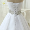 White Vestido De Noiva 2022 New Design A line Perfect Belt Robe De Mariage Strapless Lace Up Wedding Dresses OW 7799