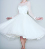 1905's Vintage White Long Sleeve Short Wedding Dress Women Bridal Dresses Tea Length Retro Dotted Wedding Gown 2018 Spring New