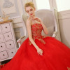 QQ Lover 2019 Vintage Lace Red Wedding Dresses Plus Size Ball Gown Robe de Mariee Vestido De Noiva