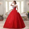 Real photo Customized 2017 Korean Style Sweet Romantic Classic Lace Red Princess Wedding Dress Strapless Mariage Wedding Gown