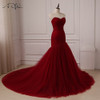 ADLN Cheap Burgundy Wedding Dress Sweetheart Sleeveless Tulle Mermaid Wedding Dresses Vestido De Novia Lace-up Back Custom made