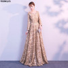 YIDINGZS Elegant Khaki Lace Evening Dress Simple Floor-length Prom Dress Party Formal Gown