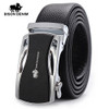 BISON DENIM Brand Men Belts Genuine Leather Real Cowskin Men's Belt Automatic Buckle Luxury Waistband Black DS007