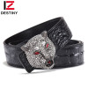 DESTINY Luxury Men Belt Famous Brand Designer Belts Male Genuine Leather Strap Waist Fashion Crocodile Gold Wolf Wedding Diamond