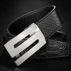 CUKUP Unique Design Men's S Letter Stainless Steel Ratchet Buckle Metal Belts Cow Skin Leather Belt for Men Accessories ZDCK140