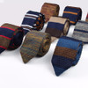 New Knitted Knit Leisure Triangle Striped Ties Normal Sharp Corner Neck Ties Men Classic Woven Designer Cravat 