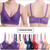 2018 spring and summer thin women plus size bra C D New lace bra female lingerie deep V sexy big size bra Plus Size brassiere