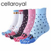 Cellaroyal Women Cute Printed Fun Colorful Design Five Toes Finger Socks Cotton Crew 1 Pair