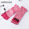 Cellaroyal Women Cute Printed Fun Colorful Design Five Toes Finger Socks Cotton Crew 1 Pair