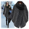 Plus Size S-XL New Fashion Coat For Women Solid Black Gray Woolen Coat Long Outerwear Jacket Overcoat Winter Autumn Women Coat