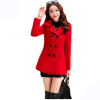 Autumn Winter new fashion women wool coat double breasted coat elegant bodycon cocoon wool long coat Solid color tops LU304