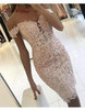 Hot New 2018 Sweetheart Off the Shoulder Lace Applique Beaded Pink Lace Fashion Party Cocktail Dresses