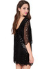 Black 1/2 Long Sleeves Sequined Lace Robe Cocktail Dresses Mini Short Straight Party Evening Gowns Formal Prom Dresses
