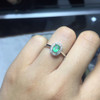 Emerald Ring GemStoneKing Oval Green Nano Emerald 925 Sterling Silver Engagement Ring For Women