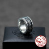 S925 sterling silver men's ring to do old letters punk style retro ring fashion personality classic style to send lover's gift