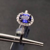 Vintage Engagement Wedding Ring for woman genuine blue topaz ring real 925 Solid Sterling Silver jewelry ring for lady