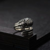 FNJ 925 Silver Face Ring Feather Original S925 Sterling Silver Rings for Women Jewelry Adjustable USA Size