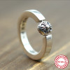 S925 sterling silver men's ring retro personality cross ball swivel couple fashion punk style jewelry send lover's gift