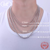 WK 100% Pure 925 Sterling Silver Bead Ball Necklace Chain Men Women Vintage Fashion Rosary Necklaces Jewellery 18" 20" OW NM010
