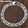 Davieslee Men's Bracelet Mariner Biker Link Chain Silver Color 316L Stainless Steel Wristband Male Jewelry 9mm DHB19