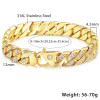 Hip Hop Iced Out CZ Bling Men's Bracelets Gold 316L Stainless Steel Bracelet For Male Jewelry 2018 Dropshipping Wholesale KHB476