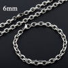 Davieslee 2.5/3/4/6/10mm Rolo Cable Mens Boys Necklace Chain Boys Silver(Color) Stainless Steel Bracelet Jewelry(Set) DLKS122