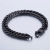 Davieslee 10mm Mens Bracelet Black Curb Cuban Link Chain 316L Stainless Steel Bracelet DLHB429