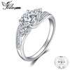 JewelryPalace Classic 1.5ct 3 Stones Cubic Zirconia Engagement Promise Ring 925 Sterling Silver Jewelry For Women Wedding Gift