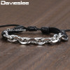 Shrimp Cross Charm Bracelet for Men Women Lava Bead Stainless Steel Cable Chain Double Layer Bracelet DLBF08AB