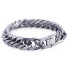 Davieslee 13mm Wide MATTE Cut Rombo Double Cuban Curb Link 316L Stainless Steel Bracelet Mens Boys Chain Jewelry DLHB453