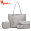 Yogodlns brand 4 pcs set handbag women composite bag female large capacity tote bag fashion shoulder crossbody bag small purse