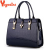 Yogodlns Big Women's Shoulder Bags Cross Lock Design Lady Tote Handbag Elegant Alligator Patent Leather Women Handbag