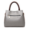 Hot Selling Ladies Bags 2018 Women Flower Design Handbags Genuine Leather Top-handle Bag Patchwork Shoulder Crossbody Bags Gray